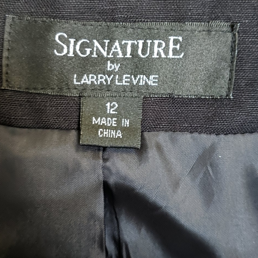 Larry Levine Double Breasted navy linen Blend peacoat - Picture 5 of 8